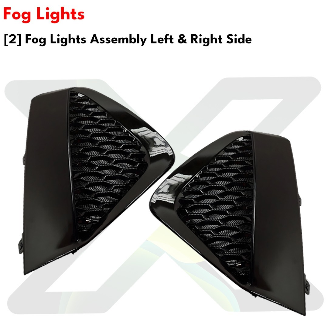 Front Bumper Cover Primed Plastic & Fog Lights Cover For 2019-2023 Nissan Murano