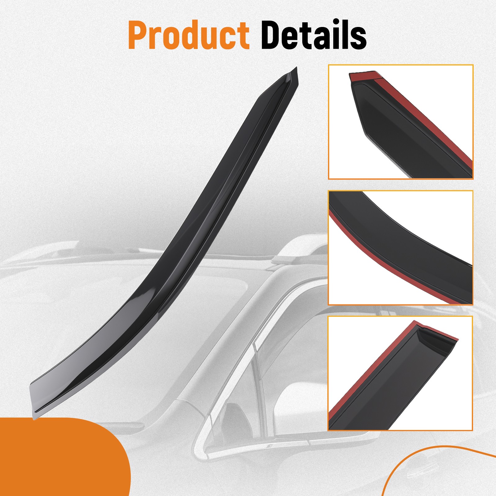 Wind Deflectors Visor for Subaru WRX 2015-2021 Rain Guard Adhesive 2.5mm Set