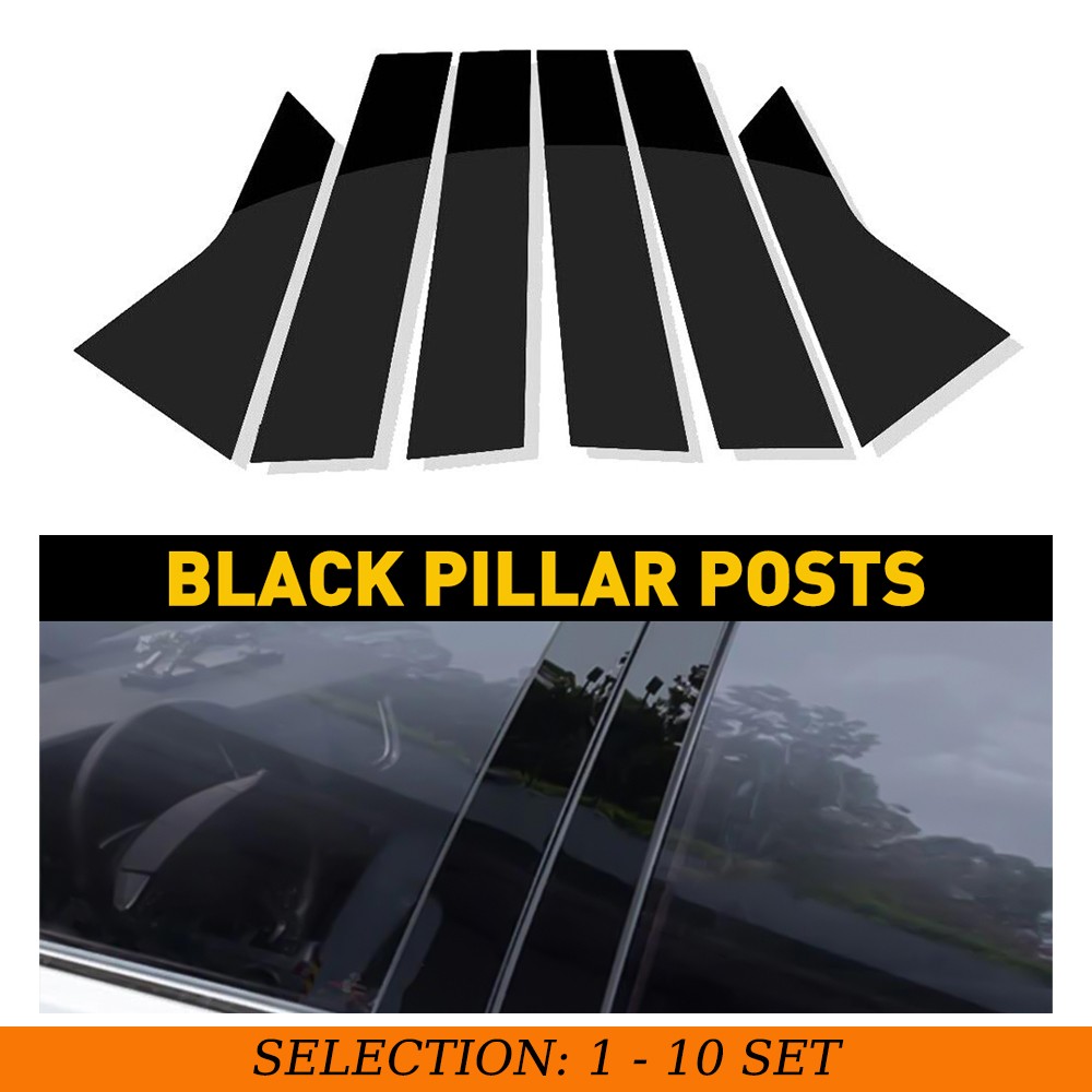6-60X For Honda Civic 2012-2015 Glossy Black Window Pillar Posts Decoration Trim
