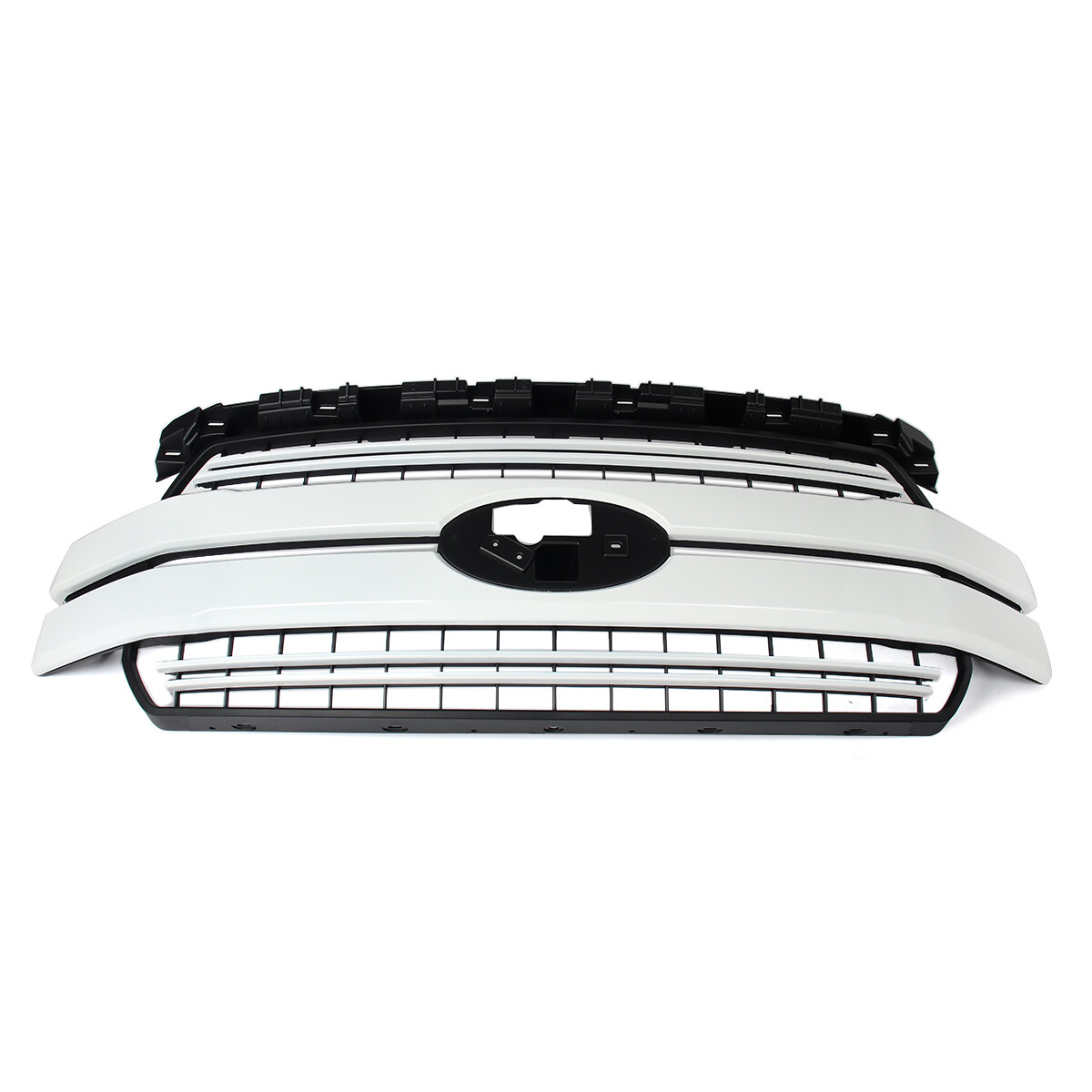 Oxford White+Black Front Upper Grille For 2018-2020 Ford F-150 F150 Lariat Style