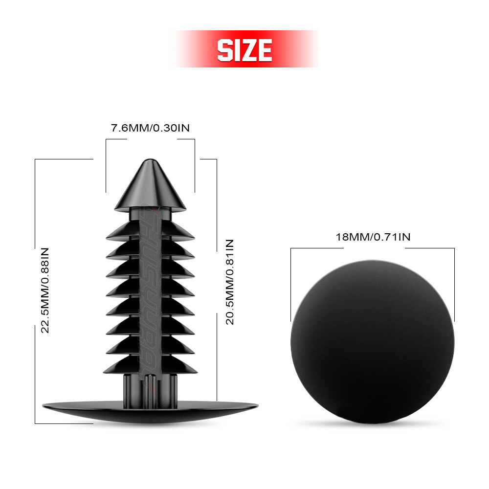 200x Push Type Clip Plastic Retainer Bumper Fender X-Mas Tree Rivet Fit 9mm Hole