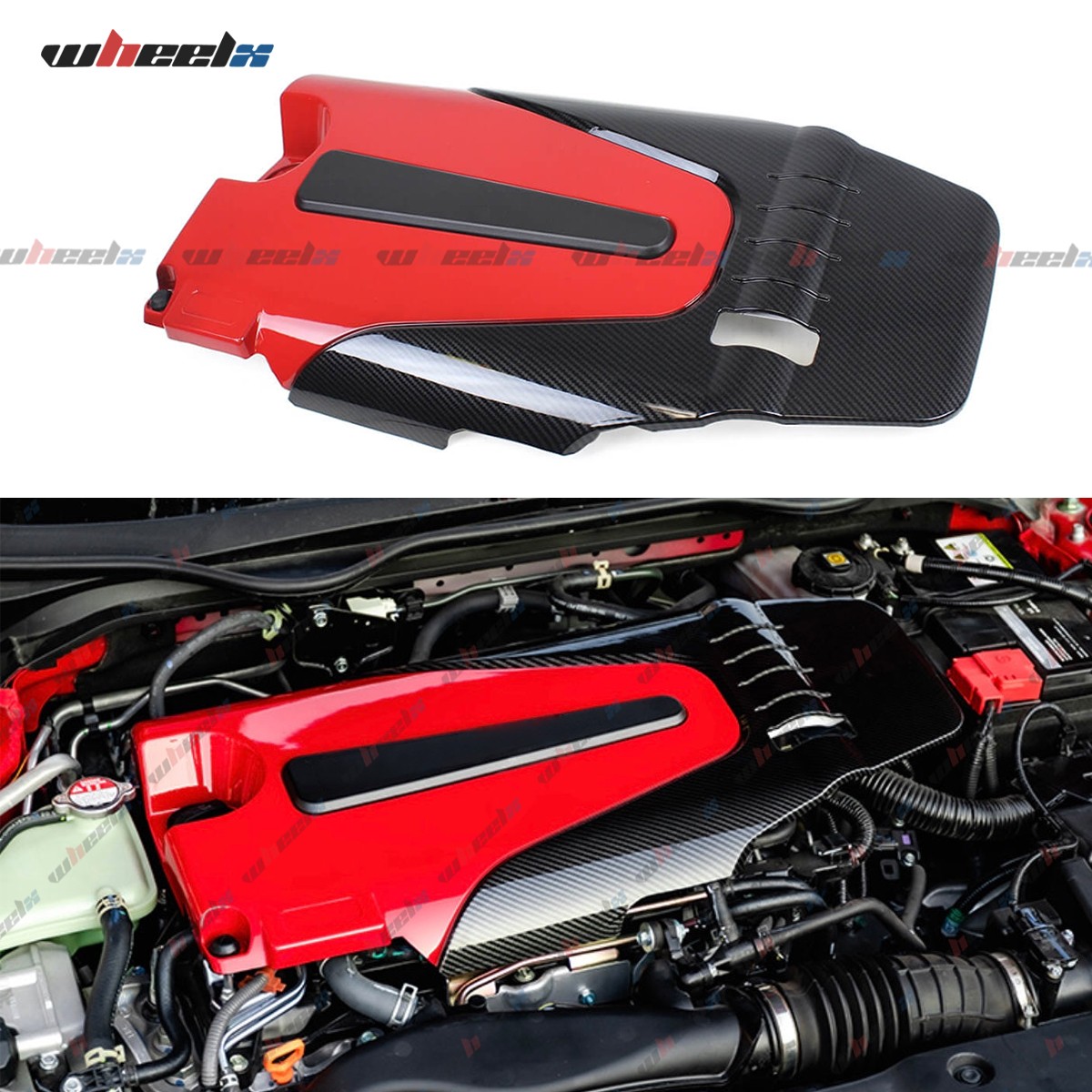 Auto Engine Cover Bonnet Hood Carbon Style for Honda Accord Civic 1.5T 2016-2021