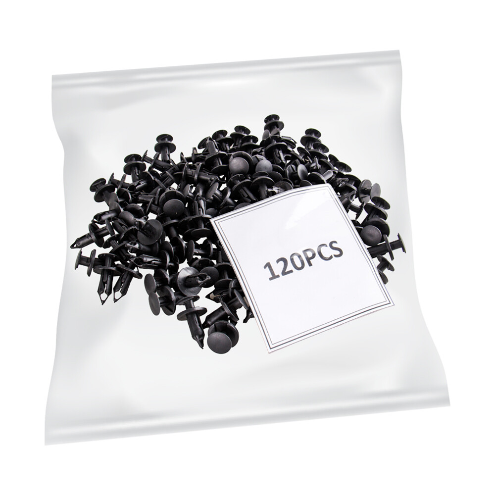 120Pcs Hole Plastic Rivets Fastener Push Clips Retainer For Car Auto Fender 8mm