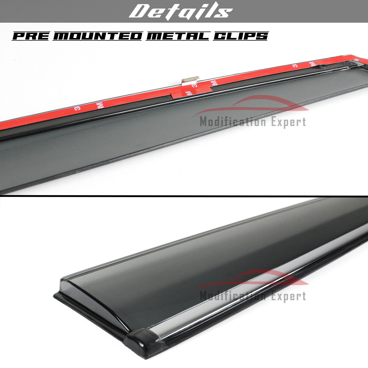 For 2019-2023 Mazda 3 Sedan Chrome Trim Smoked Tinted Window Visor Rain Guard
