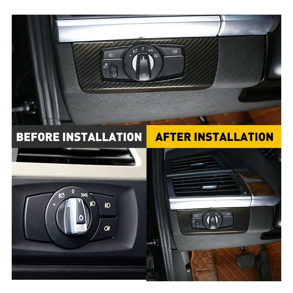 Interior Headlight Switch Panel Trim Cover Frame for BMW 3 Series E90 2005-2012