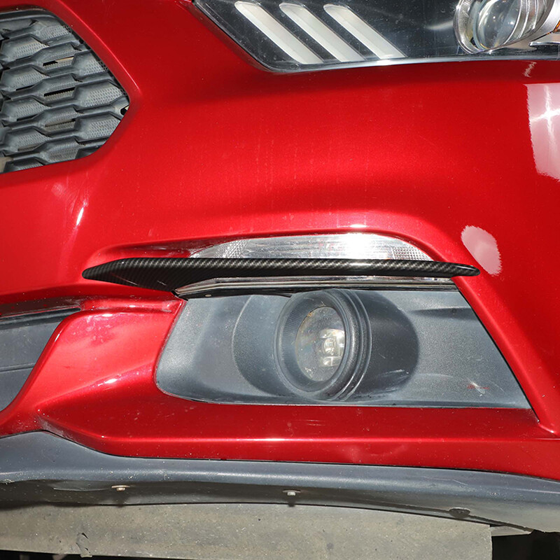 2pcs Front Eyebrow Fog Light Decors Front Lamp Cover Trim For Ford Mustang 2015+