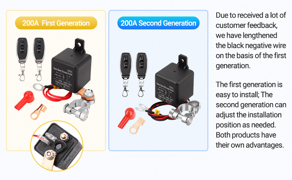 Dual Wireless Car Remote Battery Disconnect Relay Kill Master Cut-off Switch 12V