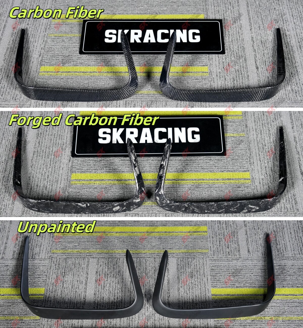 Carbon Fiber/Gloss Black/Unpainted Rear Side Canards Fins for BMW M8 F91 F92 F93