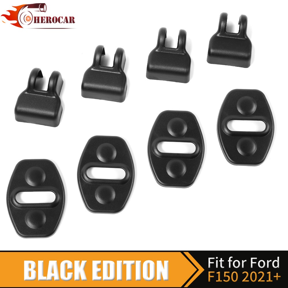 8pcs Door Stopper Lock Buckle Protector Trim Set for Ford F150 2021+ Accessories