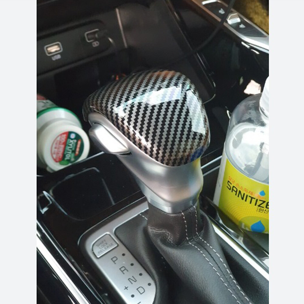 Carbon Fiber ABS Gear Shift Knob Lever Cover Trim For Kia Telluride Forte Seltos