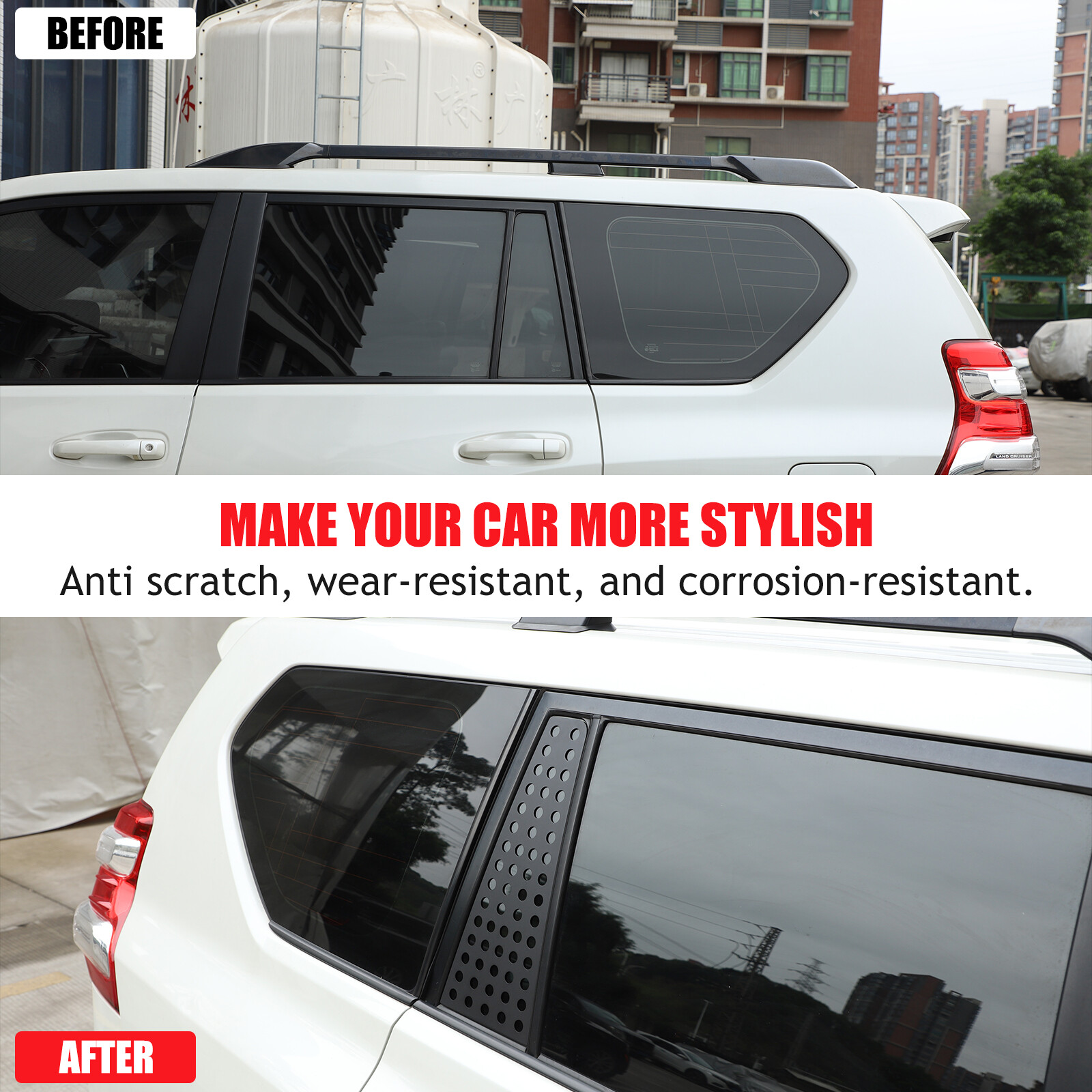 Alloy Rear Window Honeycomb Plate Trim For Toyota Prado LC150/Lexus GX 10-23 US