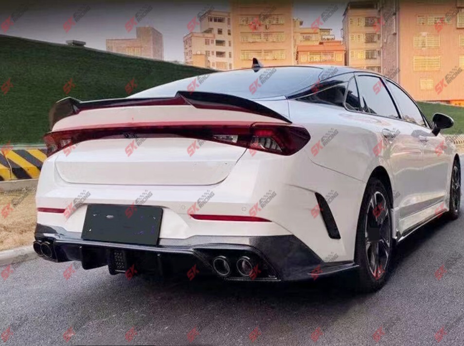 Glossy Black / Forged Carbon Fiber Rear Trunk Spoiler Wing Fits Kia K5 2021-2024