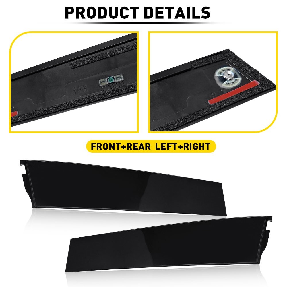 Door Molding Window Trim Glossy Black For Chevy Tahoe GMC Yukon Suburban 2015-18