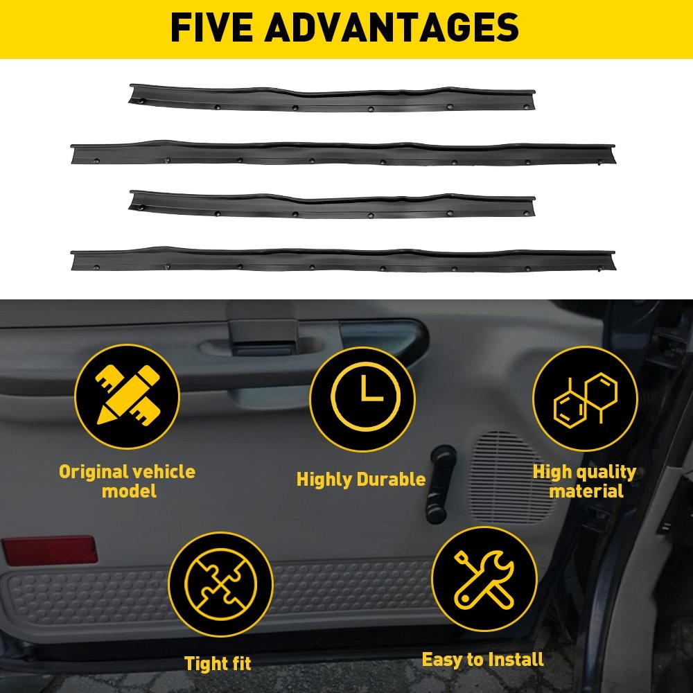 Front & Rear Lower Door Weather Strip Seal Rubber For Ford Excursion 2000-2005