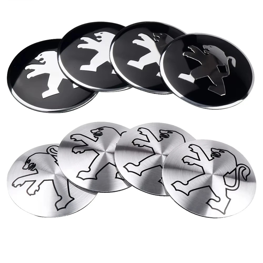 56/60mm Original 4-Piece Car Wheel Center Hub Cover Badge Cover for Peugeot