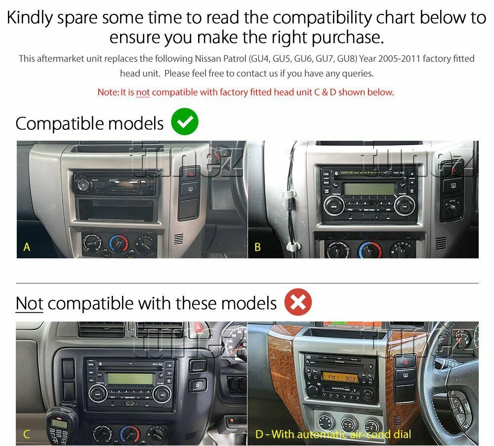 7″ Wireless CarPlay Android Auto Upgrade Kit Radio For Nissan Patrol Y61 2004-15