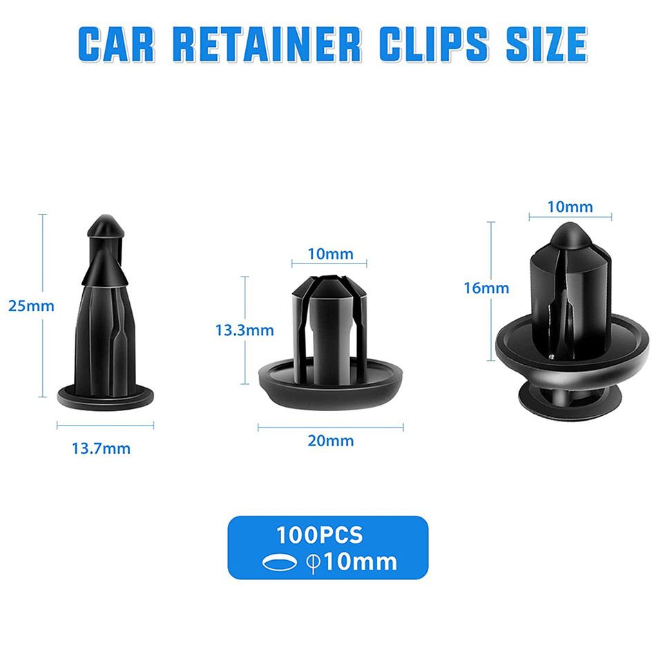 120x 10mm Clip Bumper Rivets Retainer Fastener Hood Fender For Honda Acura Auto