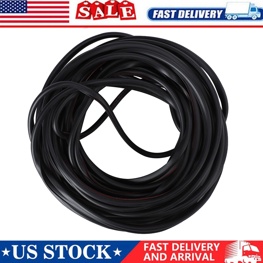 Brand New 32ft U-shaped Door Bead Rubber Protector 10m Black Replacement