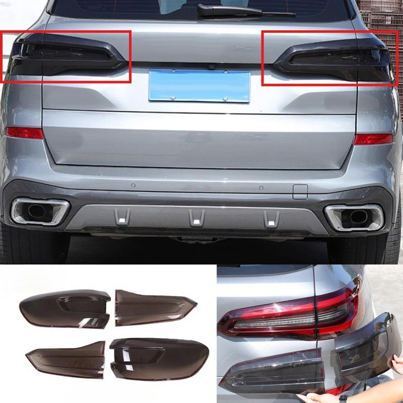 For 2019-2023 BMW X5 G05 Smoke abs Black Rear Tail light housing Cover Trim 4p