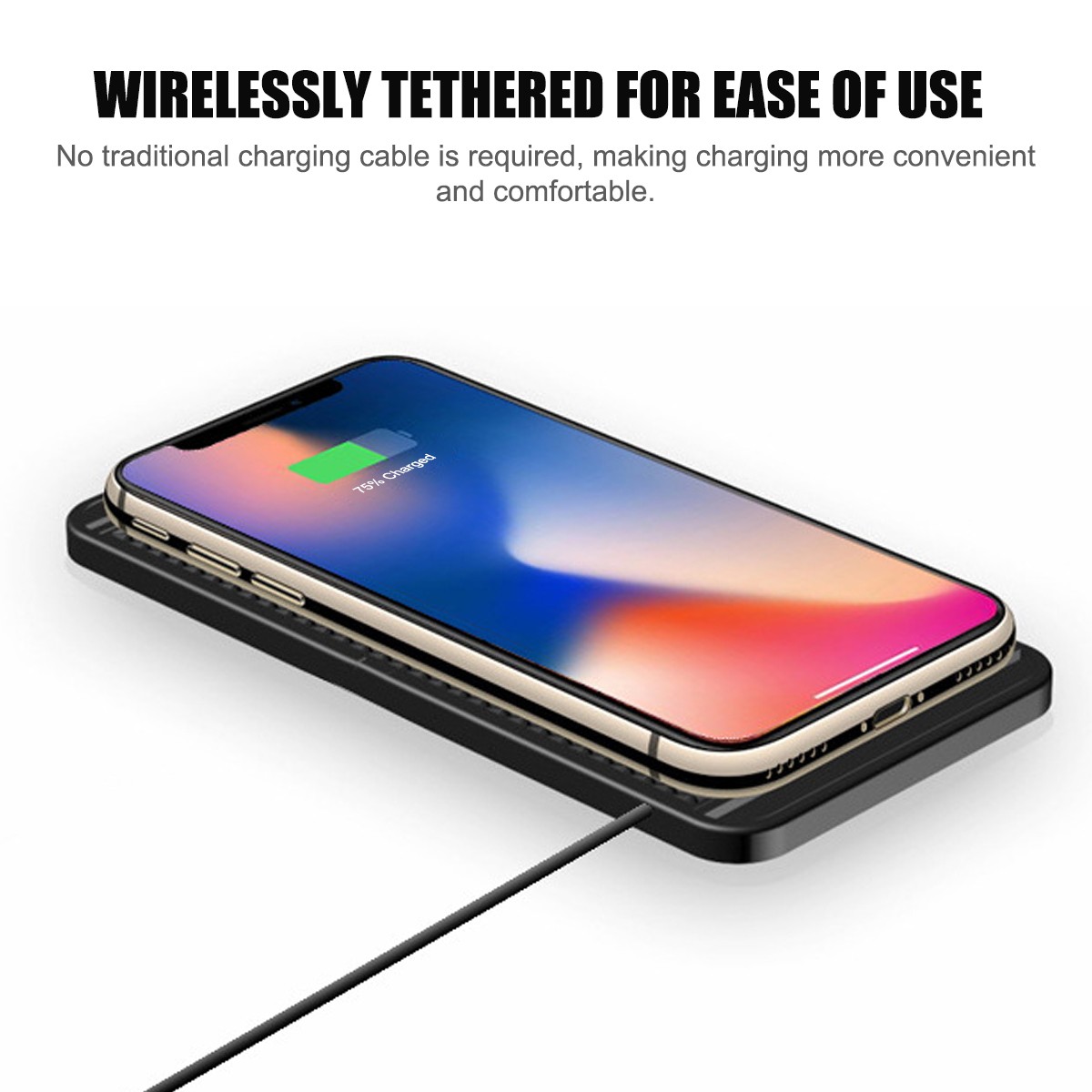 Universal 10W Fast Wireless Car Charger Pad for Dashboard Console No Install New