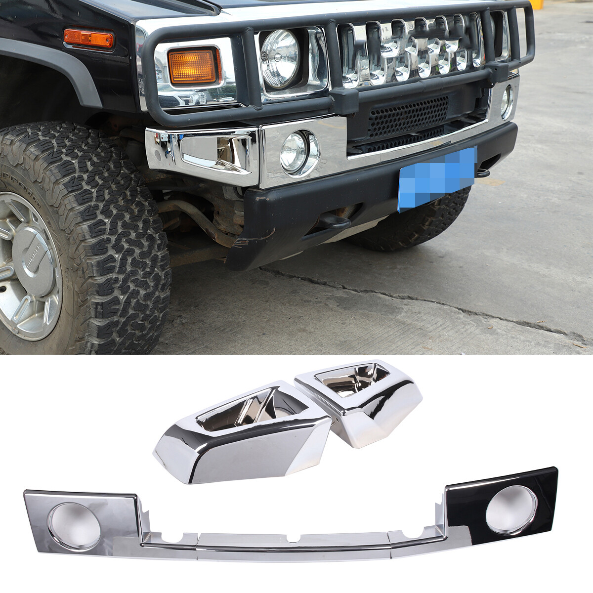 Chrome Front Bumper & Side Cover Trim Kit For Hummer H2 SUV SUT 2003-2009 US