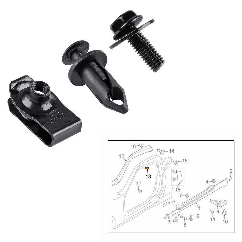 28X Car Clips Screws Body Bolts Engine Splash Retainer Push Rivet Fastener U Nut