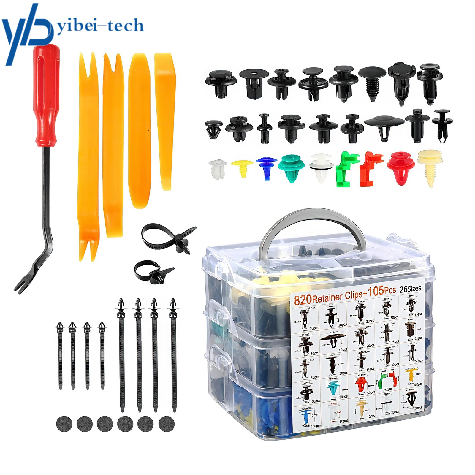 Rivets Fasteners Plastic 925 Pcs Car Bumper Retainer Clips Tailgate Handle Rod