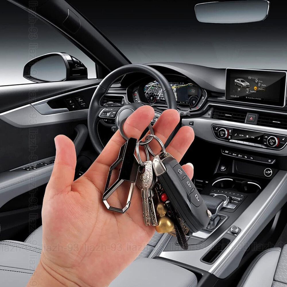 Men’s Fashion Alloy Metal Keyfob Car Keyring Key Chain Ring Keychain Gift Black