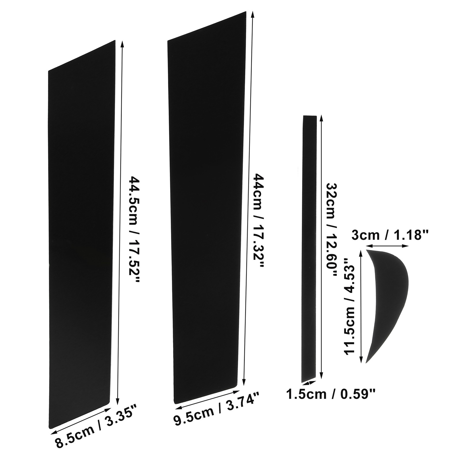 8 Pcs Car Door Cover Panel Trim Pillar Posts Stickers for Toyota Camry Black