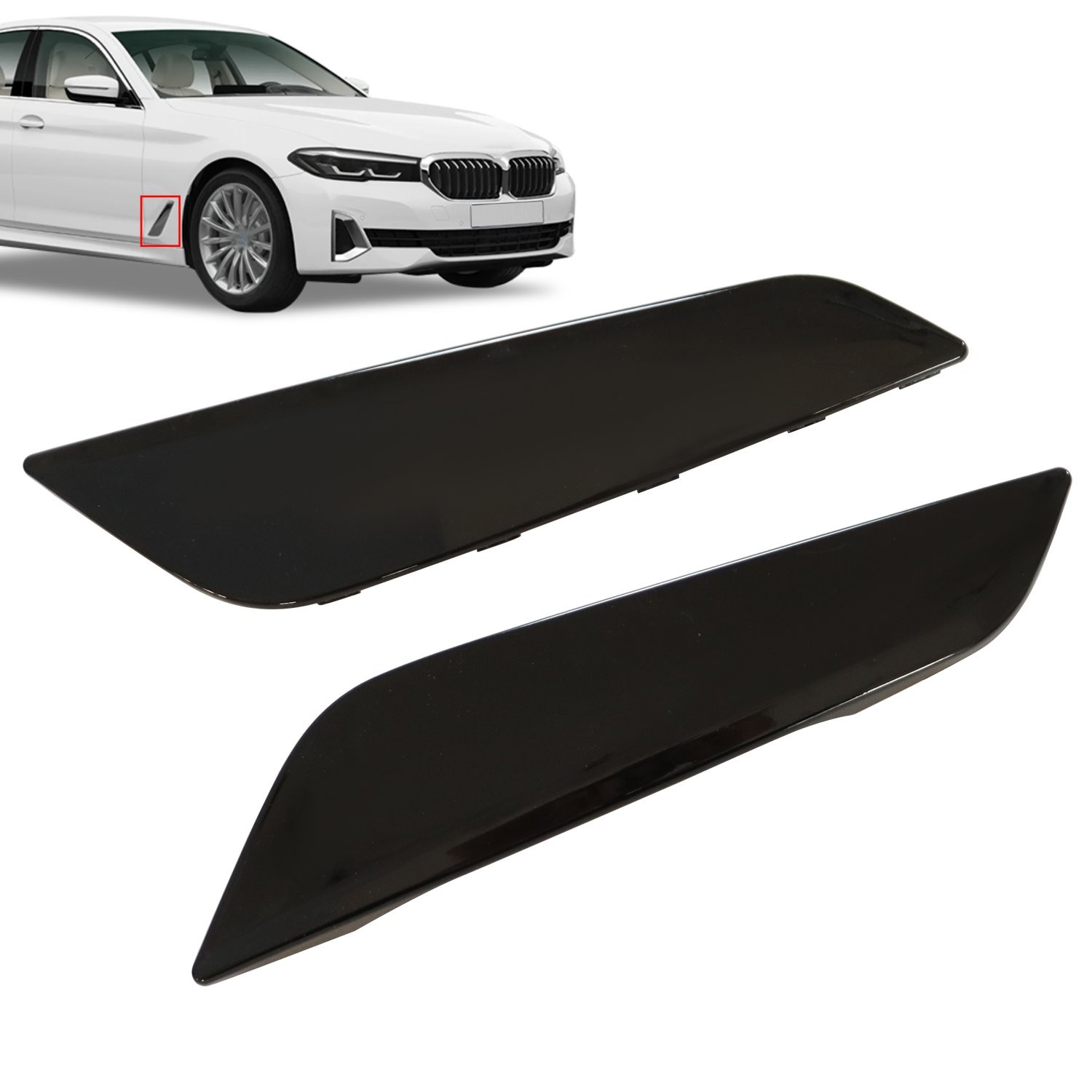 New LH & RH Side Black Fender Duct Trim Fits For BMW G30 5 Series 2017-2023 USA
