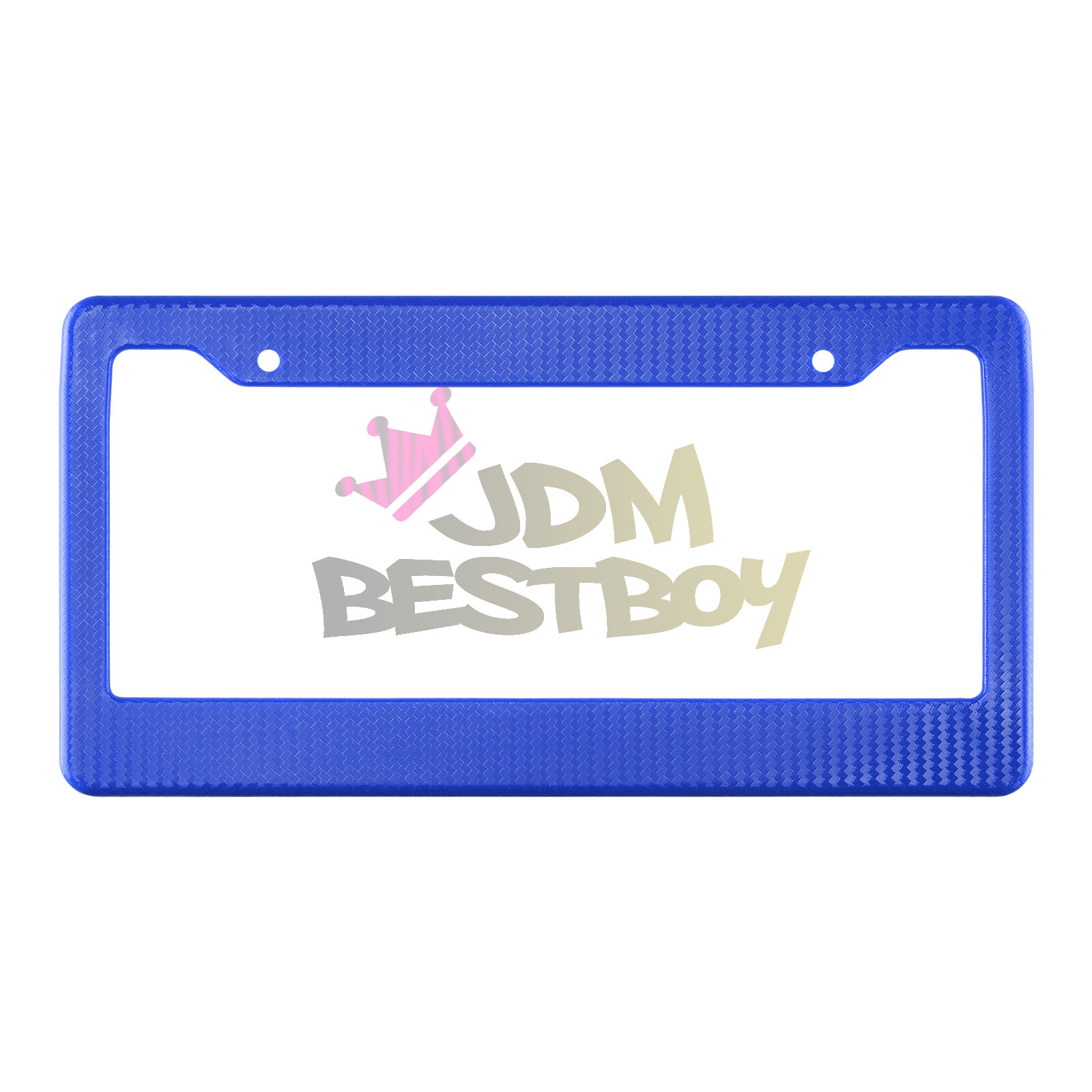 1Pc Plastic Blue Carbon Fiber Style License Plate Frames Front & Rear Bracket