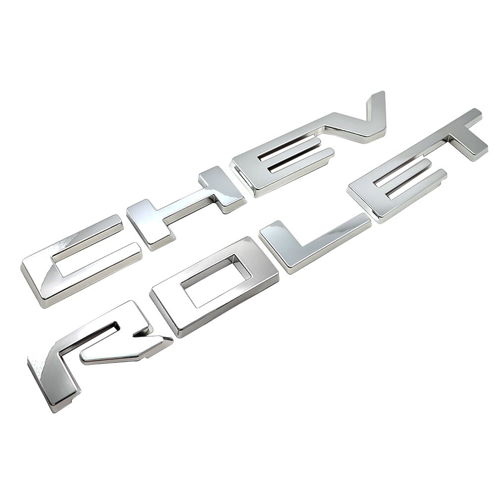 Front Grille Overlay Letters Emblem FIT FOR Silverado Custom 2022 2023 Chrome