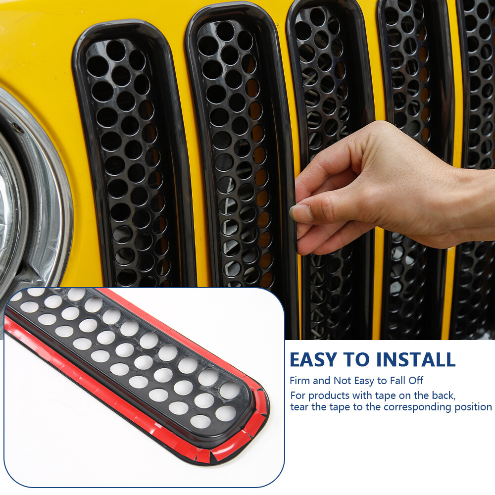 Honeycomb Mesh Front Grill Inserts Kit fit Jeep Wrangler TJ Unlimited 1997-2006