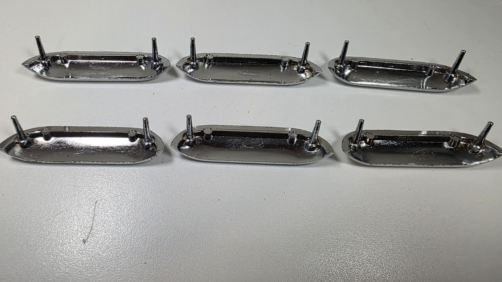 1957 CHEVY BEL AIR FRONT FENDER LOUVERS CHROME TRIM ORNAMENTS TRI-FIVE SET OF 6