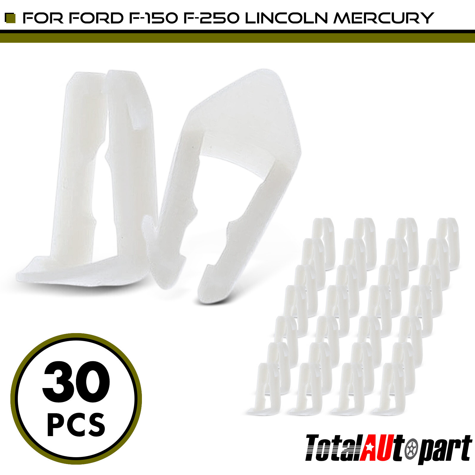 30Pcs Fuel Line Retainer Clip for Ford F-150 Focus E-150 Lincoln 5/16 in Nylon