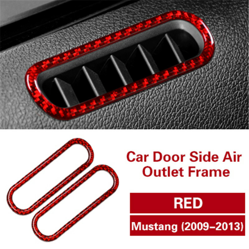 For Ford Mustang Red Carbon Fiber Car Door Air Vent Outlet Cover Trim 2009-2013