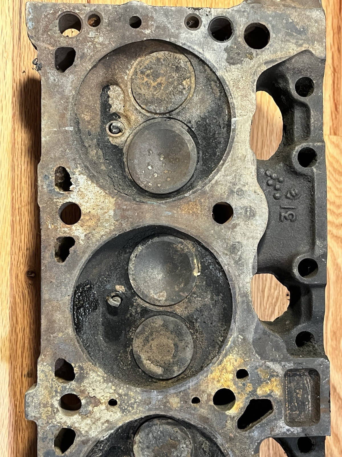 Vintage Pair of 2 Dodge Plymouth Chevy Cast Iron Engine Cylinder Heads 318 Mopar