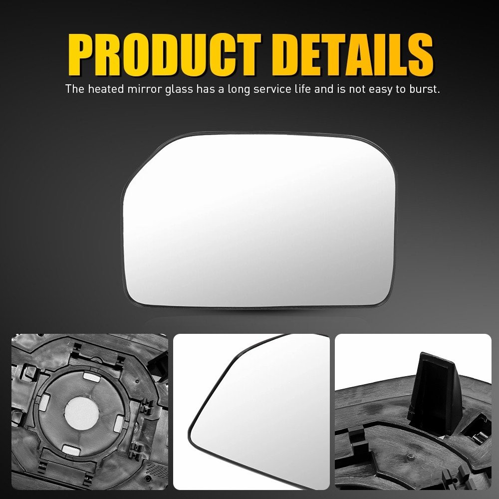For Toyota FJ Cruiser 2007-2014 Left Heated Mirror Glass With Backing Plate 1-5X