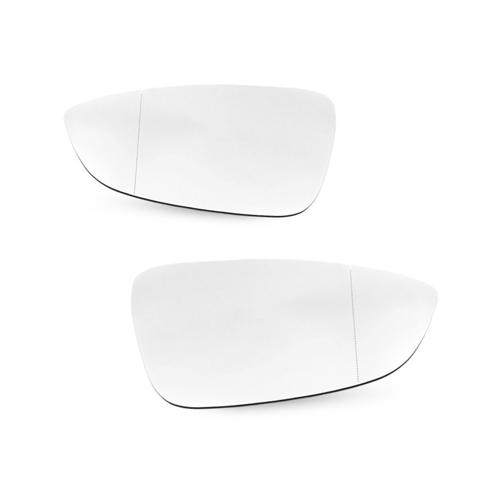 Driver Passenger Mirror Glass w/ Heated For Volkswagen CC 2009-2017 Passat 2012