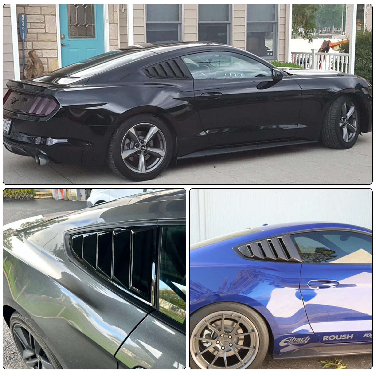 For Ford Mustang Side Vent Window 1/4 Quarter Scoop Louver Cover Accessories Car