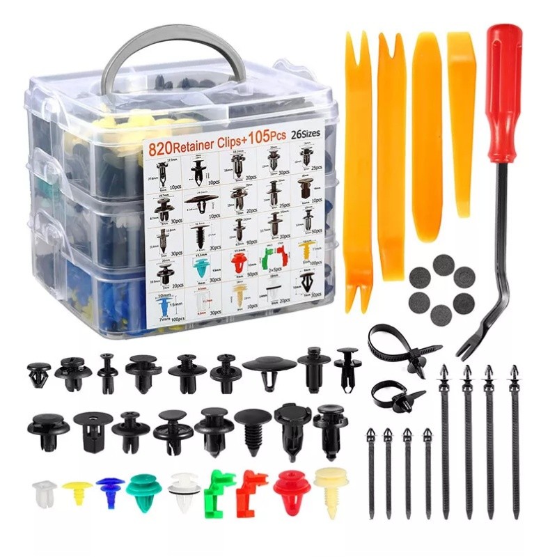 925Pcs Car Retainer Clips Auto Fasteners Push Trim Clips Pin Rivet Bumper Kit US