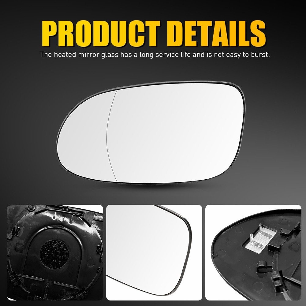 Mirror Glass Side Driver Left For 2003-06 Mercedes Benz CLK500 Base Replacement