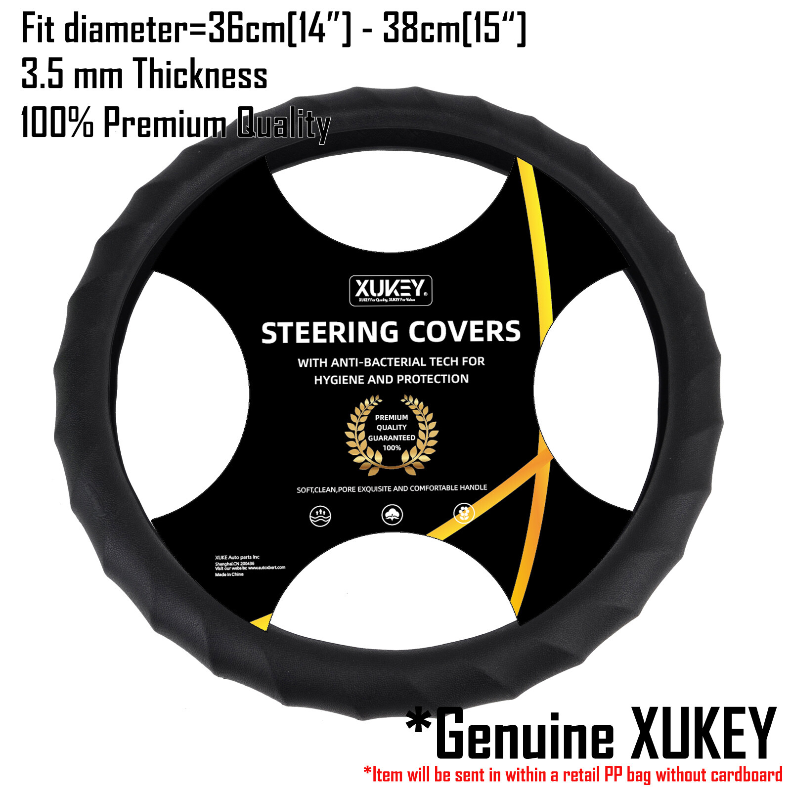 14″~15″ Silicone Steering Wheel Cover Golve Auto Car Non-slip Leather Universal,