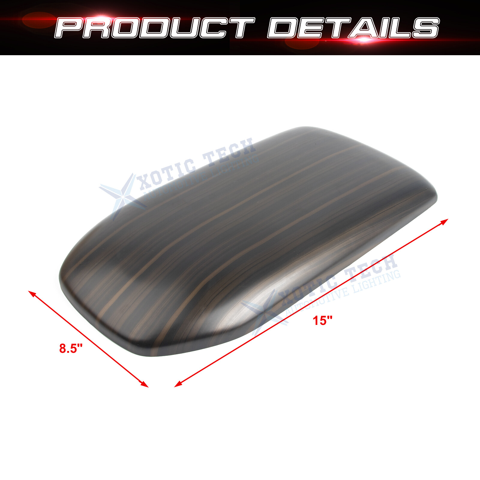 Black Wood Grain Center Armrest Box Cover Trim Overlay For Toyota RAV4 2019-2023