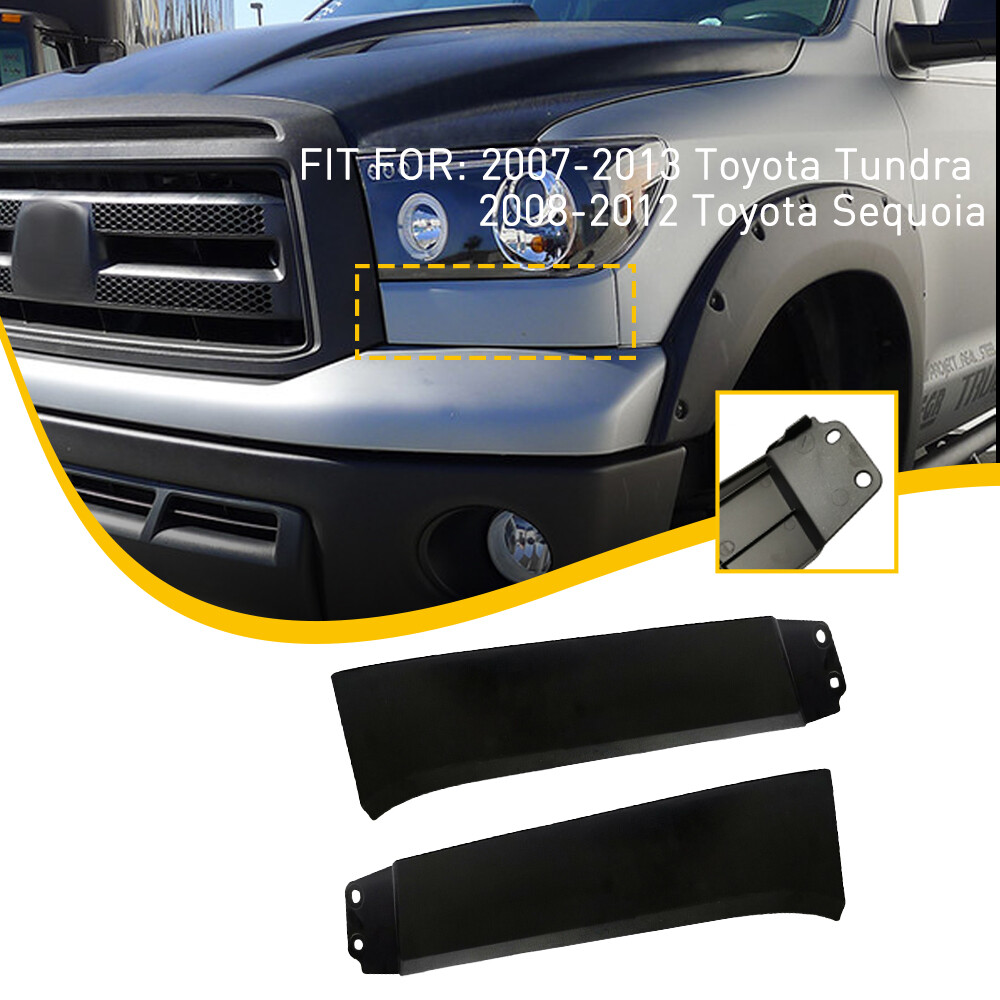2x Front Bumper Grille Headlight Filler Trim Cover For 2007-2013 Toyota Tundra