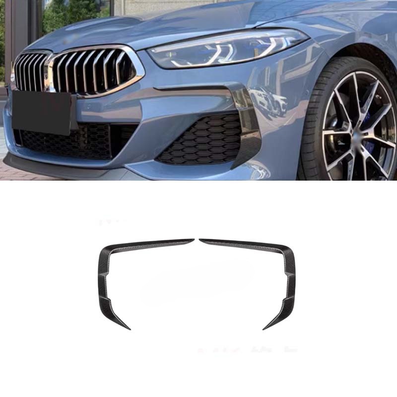 For BMW 8-Series Real Carbon Fiber G14 G15 G16 Front Fog Lamp Eyebrow Cover Trim