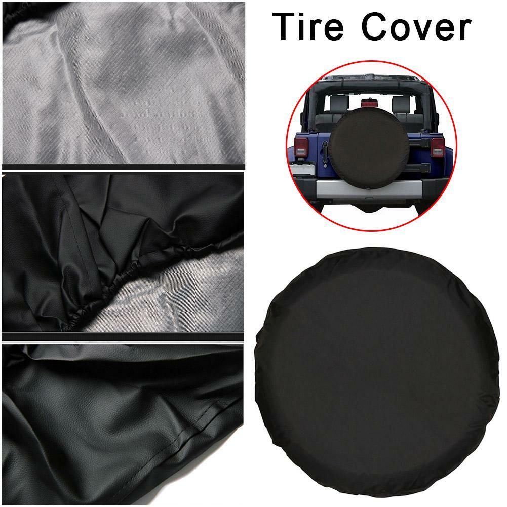 17in Black Leather Spare Tire Tyre Wheel Cover Protector For Trailer RV Camper