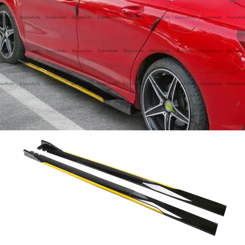 Gloss Black For Genesis G70 G80 G90 86″ Side Skirt Extension Rocker Panel