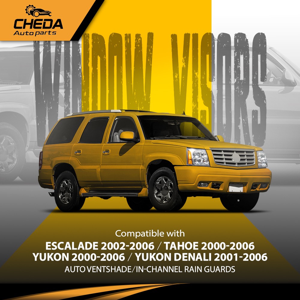 Fits 2000-2006 Chevy Tahoe/GMC Yukon/Cadillac Escalade Window Visor Rain Guards