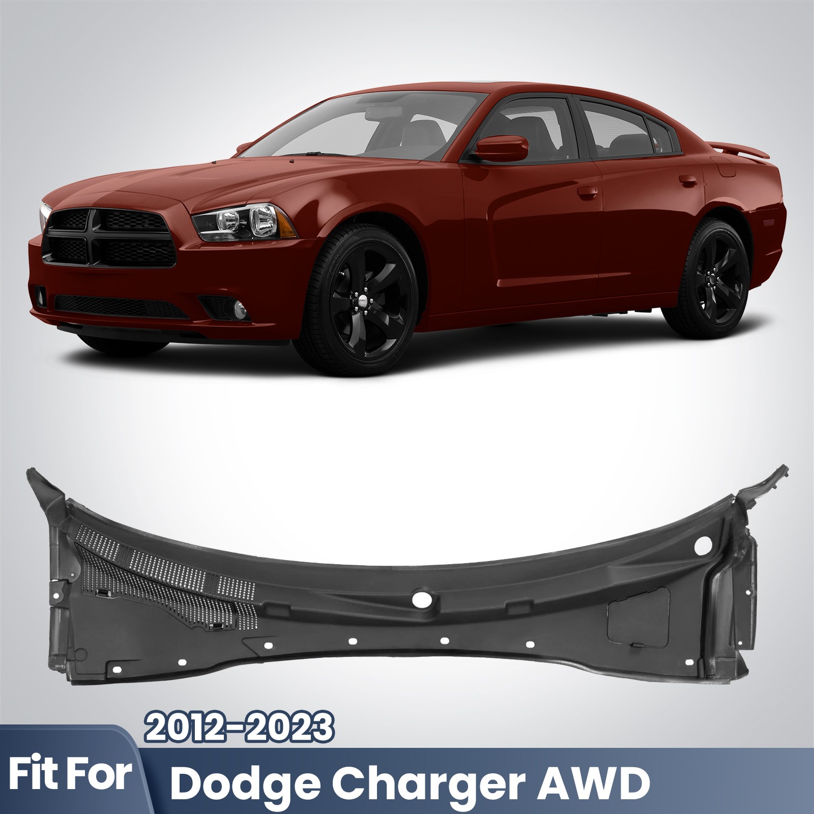 Windshield Wiper Cowl Panel Cover Grille For 2012-2023 Dodge Charger AWD
